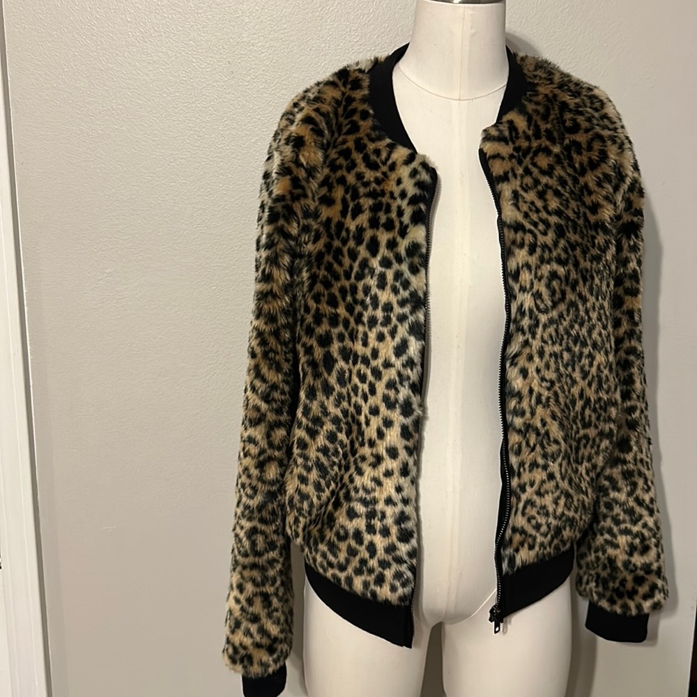 Leopard print bomber jacket. Great condition